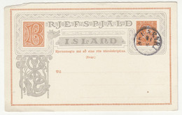 Iceland Old 3 Aur Postal Stationery Postcard (ca. 1902) Postmarked Not Posted B220901 - Entiers Postaux