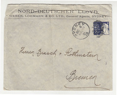 Nord-Deutscher Lloyd, Sydney Company Letter Cover Posted 1901 To Bremen B220901 - Briefe U. Dokumente