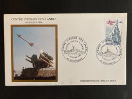 LETTRE TP DUNKERQUE 1,30 OBL.5 JUILLET 1980 40 BISCARROSSE CENTRE D'ESSAIS DES LANDES JOURNEE PORTES OUVERTES - Military Airmail