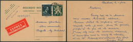EP Au Type 50ctm Lion Héraldique "V" En Expres + N°694 De Charleroi > Chapelle-Lez-Herlaimont - Postcards 1934-1951