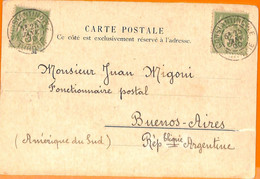 99889 - French Levant TURKEY  - POSTAL HISTORY: POSTCARD To  ARGENTINA 1900 - Lettres & Documents