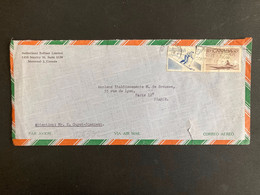 LETTRE Par Avion Pour La FRANCE TP ESQUIMAU 10c + SKIEUR 5c OBL.MEC.2 IV 1957 MONTREAL + SUTHERLAND REFINER LIMITED - Brieven En Documenten