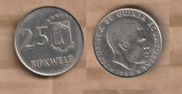 GUINEA  ECUATORIAL  25 Bipkwele 1980  Copper-nickel • 6.38 G • ⌀ 25 Mm KM# 52 - Guinée Equatoriale