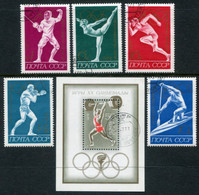 SOVIET UNION 1972 Olympic Games, Munich Used.  Michel 4020-24 + Block 77 - Oblitérés