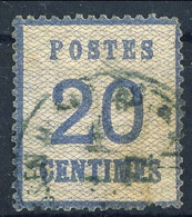 Alsazia Lorena 1870, Y&T N. 6, Centimes 20 Azzurro Usato Cat. € 20 - Gebruikt