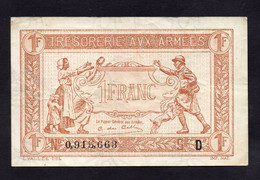 Trésorerie Aux Armées - 1 Franc - Lettre D - Ttb+ - 1917-1919 Trésorerie Aux Armées