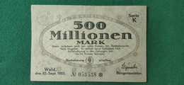 GERMANIA WALD 500 Milioni MARK 1923 - Kiloware - Banknoten