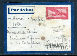 Indochine - Entier Postal Par Avion Pour Rome En 1939, Affranchissement Incomplet - S 7 - Covers & Documents