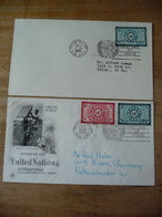 (7) UNITED NATIONS -ONU - NAZIONI UNITE - NATIONS UNIES * 2 FDC 1956 * UIT And ITU - Brieven En Documenten