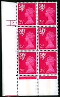 GB SCOTLAND 1972 Machin 2½p Bright Magenta  FCP GA SG S14Eg Photo Cyl. 2 No Dot  Phos. 9  Next To Row 19  Block Of 6 MNH - Ganze Bögen & Platten