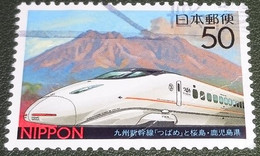 Nippon - Japan - 2004 - Michel 3585 - Gebruikt - Used - Kyushu Shinkansen Lijn - Hogesnelheidstrein Tsubame - Sakurajima - Oblitérés