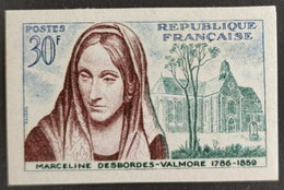 FRANCE / YT 1214 NON DENTELE / MARCELINE DESBORDES VALMORE - EGLISE / NEUF ** / MNH - 1951-1960