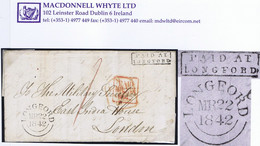 Ireland Longford Military 1842 Letter Mohill To The EIC In London With Framed PAID AT/LONGFORD And LONGFORD MR 22 1842 - Préphilatélie