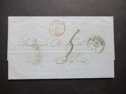 Italien 1860 Faltbrief Mit Inhalt Milano / Milan - Paris Roter Stempel Sardaigne 3 Culoz 3 - Sardaigne