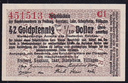 Freiburg Konstanz Lahr Etc: 42 Goldpfennig = 1/10 Dollar O.D. - Handelskammer - Unclassified