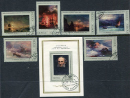 SOVIET UNION 1974 Aivasovsky Paintings  Used.  Michel 4219-24 + Block 93 - Used Stamps