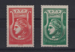 FRANCE - LOT De 2 TIMBRES FISCAUX De RADIODIFFUSION NEUF ** ULTRA LUXE 1936 (ROUGE) + 1937 (VERT) PTT FISCAL - Radiodiffusion