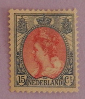 PAYS BAS YT 76A NEUF*MH " REINE WILHEMINE" ANNÉES 1908/1922 - Unused Stamps