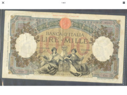 Italia Regno Banconota Da 1000  Lire Vittorio Emanuele III Decreto  29/4/1940 Rara Ottima Conservazione - 1.000 Lire