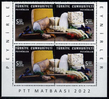 Türkiye 2022 Mi 4704-4705 MNH Cheeses, Gastronomy | Food, Cheese, Pair Bottom Corner - Ungebraucht