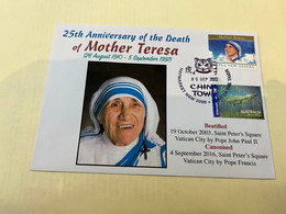 (2 J 44) 25th Anniversary Of The Death Of Mother Teresa In India On 5 Sep. 1997 - Papua New Guinea M. Teresa Stamp - Mother Teresa