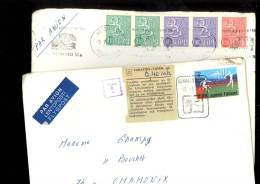 SUOMI FINLAND 2 Letters 1971 6 Stamps One Envelope With Tax T 0,4mk - Cartas & Documentos