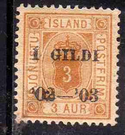 ISLANDA ICELAND ISLANDE 1902 1903 NUMERAL STAMPS OF 1882 - 1901 OVERPRINTED 1 GILDI SCOTT 49 3a MNH - Unused Stamps
