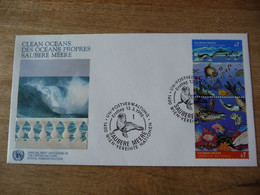 (7) UNITED NATIONS -ONU - NAZIONI UNITE - NATIONS UNIES *  FDC 1992 * SAUBERE MEERE - Lettres & Documents