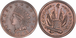 Etats-Unis - Jeton Guerre Civile - 1863 - Tête D'indien - Canons Et Drapeaux - SPLENDIDE - 07-007 - Monetary/Of Necessity