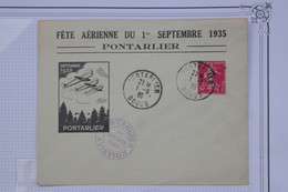 BD9 FRANCE BELLE CARTE  FETE AERIENNE 1935 PONTARLIER +AFFR. PLAISANT - 1927-1959 Briefe & Dokumente