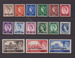 QATAR    1957    QE II    Set  Of  15    MH - Qatar