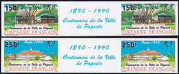 Polynésie Non Dentelés N°358 A/359 APapeete (2 Paires Avec Vignettes  ) Qualité:** - Non Dentelés, épreuves & Variétés