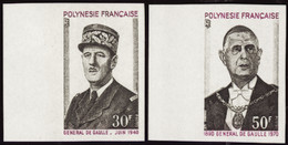Polynésie Non Dentelés N°89 /90 Général De Gaulle (2 Valeurs) Qualité:** - Non Dentellati, Prove E Varietà