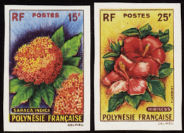 Polynésie Non Dentelés N°15 /16 Fleurs (2 Valeurs) Qualité:** - Non Dentelés, épreuves & Variétés