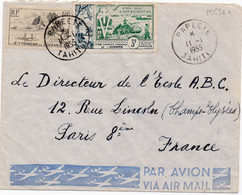 29696# POSTE AERIENNE LIBERATION LETTRE PAR AVION Obl PAPEETE TAHITI 1955 Pour PARIS - Covers & Documents