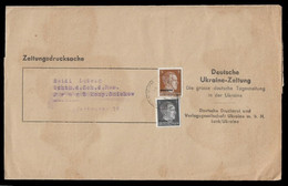 1941 Dt. BESETZUNG UKRAINE - STREIFBAND DRUCKSACHE M. Mi.Nr. 1,3 LUZK - Occupazione 1938 – 45