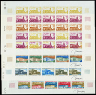 Afars Et Issas Essais De Couleur N°343 /346 Edifices Publics 4 Valeurs En Feuilles De 25 Timbres Qualité:** - Andere & Zonder Classificatie