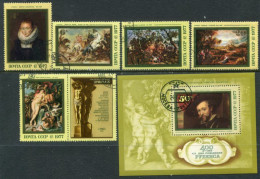 SOVIET UNION 1977 Rubens Quatercentenary Used.  Michel 4607-11 (with 4610 Zf), Block 118 - Used Stamps