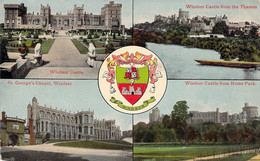 CPA - ENGLAND - East Terrace - Windsor Castle - Colorisée - Multivues - Windsor Castle