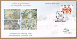 INDIA 2022 Geo Heritage Sites Special Cover Geology, Minerals, Stratigraphy, Rocks Nepheline Syenite Kishangarh Ajmer - Other & Unclassified