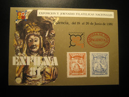 PALENCIA 1981 Exfilna Villada Telegrafo Municipal Hoja Recuerdo Souvenir Bloc Proof Poster Stamp SPAIN Document - Essais & Réimpressions