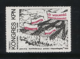 POLAND SOLIDARNOSC SOLIDARITY KPN 1989 3RD KPN CONGRESS POLISH PEOPLE MARCHING FOR FREEDOM & INDEPENDENCE FROM COMMUNISM - Solidarnosc-Vignetten