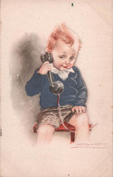 CPA Illustrateur - Mauzan - Petit Garçon En Train De Téléphoner - Téléphone - Mauzan, L.A.