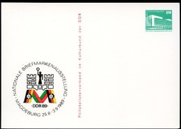 DDR PP18 D2/025a Privat-Postkarte AUSSTELLUNG Magdeburg 1989  NGK 3,00 € - Cartes Postales Privées - Neuves