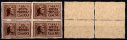 ITALIA LUOGOTENENZA - 1945 - DANTE ALIGHIERI IN QUARTINA - POSTA PNEUMATICA - MNH - Andere & Zonder Classificatie