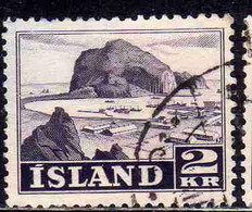 ISLANDA ICELAND ISLANDE 1950 1954 VESTMANNAEYJAR HARBOR 2k USED USATO OBLITERE' - Used Stamps