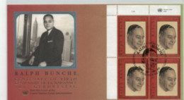 Nations Unies - "Centenaire De La Naissance De Ralph Bunche" - Carré Oblitéré N° 484 Sur Envel 1er Jour 7 Août 2003 - Covers & Documents