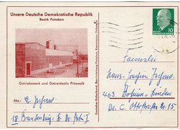 54342 - DDR - 1971 - 10Pfg Ulbricht PGAKte "Getreidesilo Pritzwalk" BRANDENBURG -> Westdeutschland - Privatpostkarten - Gebraucht