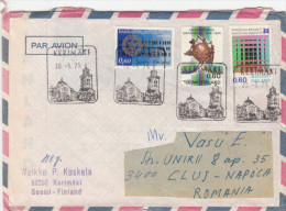 CASTLE POSTMARK, COAT OF ARMS, SCULPTURE, STAMPS ON COVER, 1975, FINLAND - Storia Postale