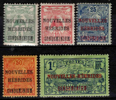 Nouvelles Hébrides - 1910 -  N°15 à 19   - Neuf * - MLH - Neufs